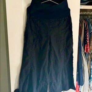 XCVI 100% Linen Capri Pants – Navy Blue, Size Medium yoga waist band!